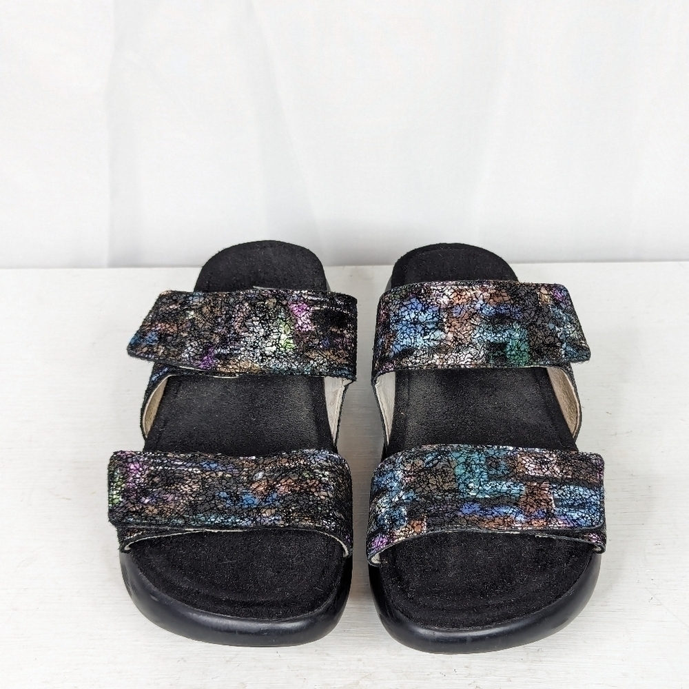 Alegria Bryce Montage Metallic Colorful Two Strap Sandals - Size 37/7 - Picture 4 of 8
